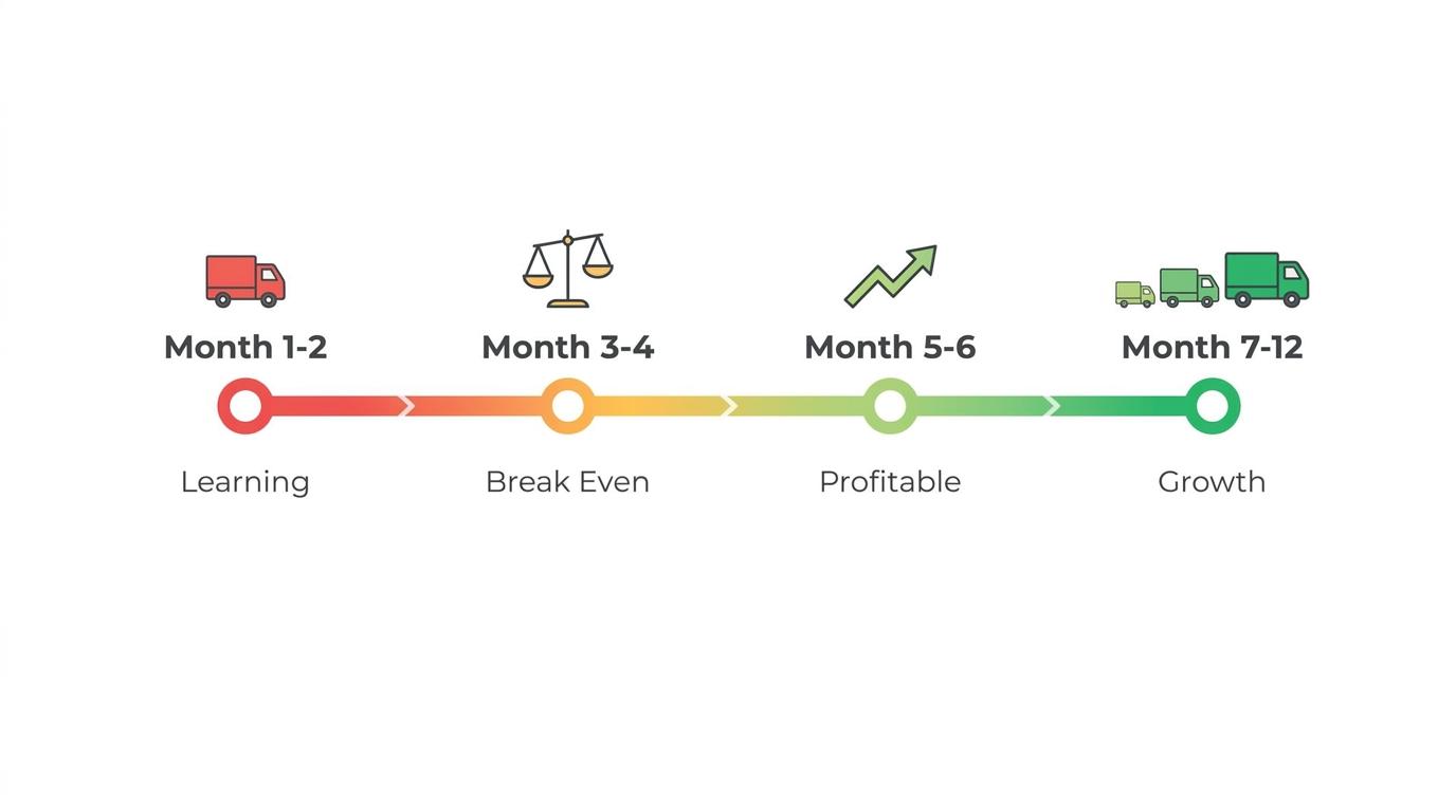 A family reviewing moving cost estimates at a kitchen table with boxes stacked in the background